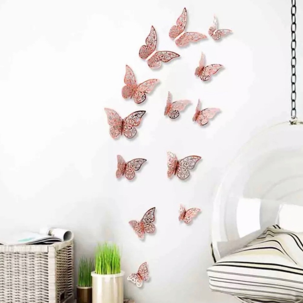 Rose Gold Butterfly Wall Decor